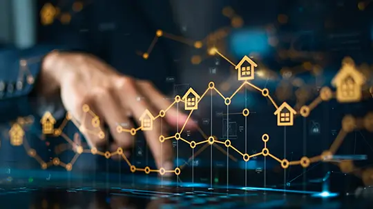 Imagen mostrando el concepto de financiación alternativa con plataformas fintech y leasing habitacional para la compra de vivienda.