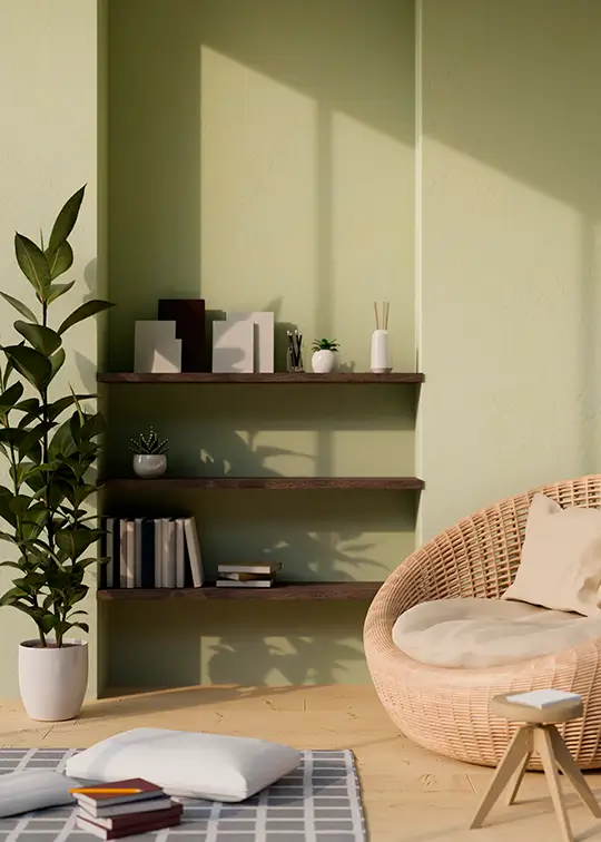 Decoración con verde manzana en el hogar