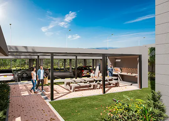 Apartamentos modernos de Altum en Ricaurte con zonas comunes y vistas panorámicas