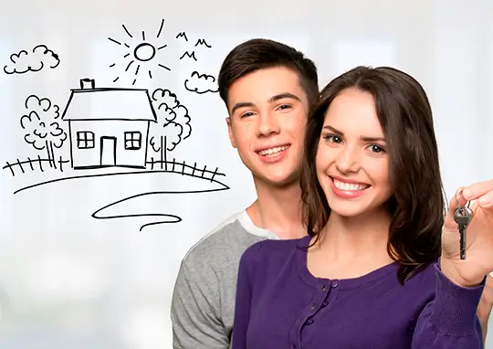 Pareja buscando opciones de vivienda nueva