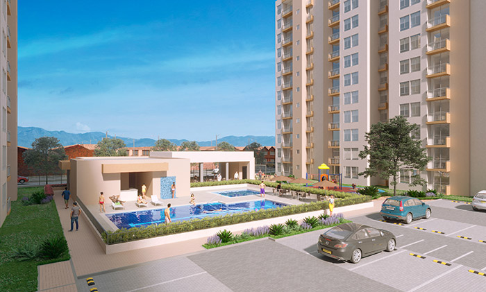 Apartamentos en Valledupar. Piscina proyectos Valparaíso 