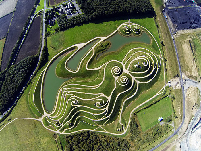 Northumberlandia aerial. Credit Over & Above