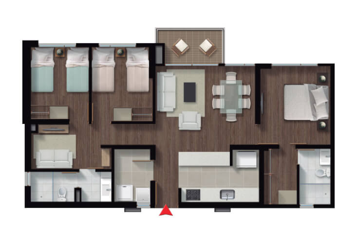 Apto Bahia 88 m2