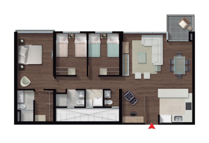 Apto La Isla 101 m2