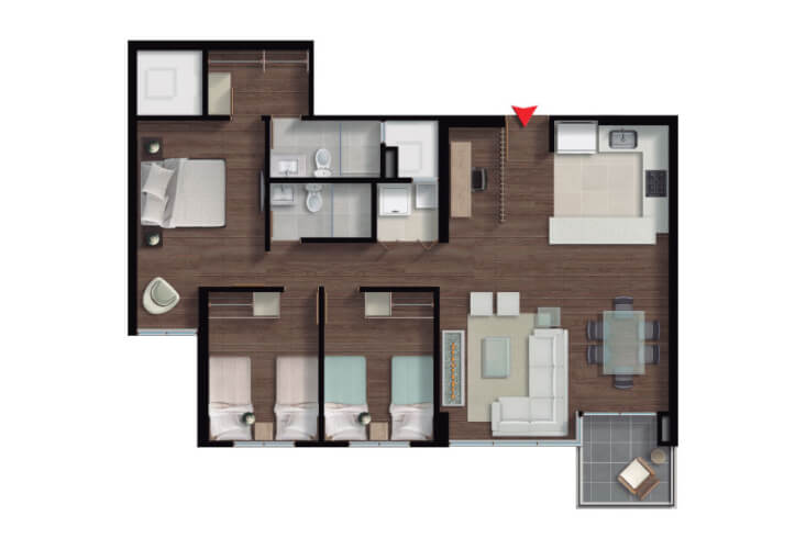 Apto La Isla 90 m2