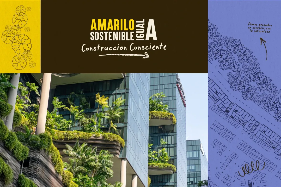 Amarilo Sostenible Igual a Construcción Consciente