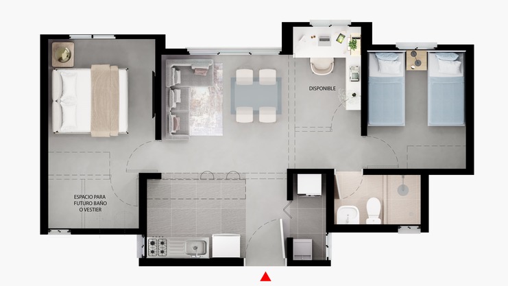 apartamentos Balcones del Portal 51m2 split