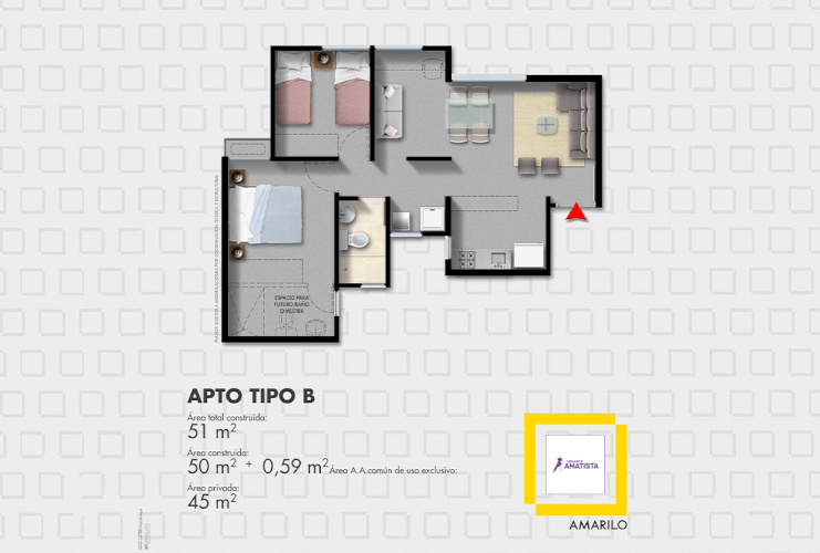 apartamentos Amatista 51m2 tipo B