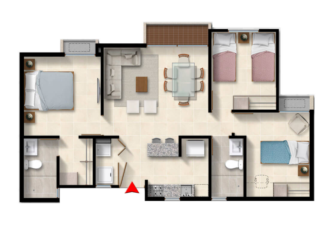 apartamentos en barranquilla amarilo flamingo 63 m2