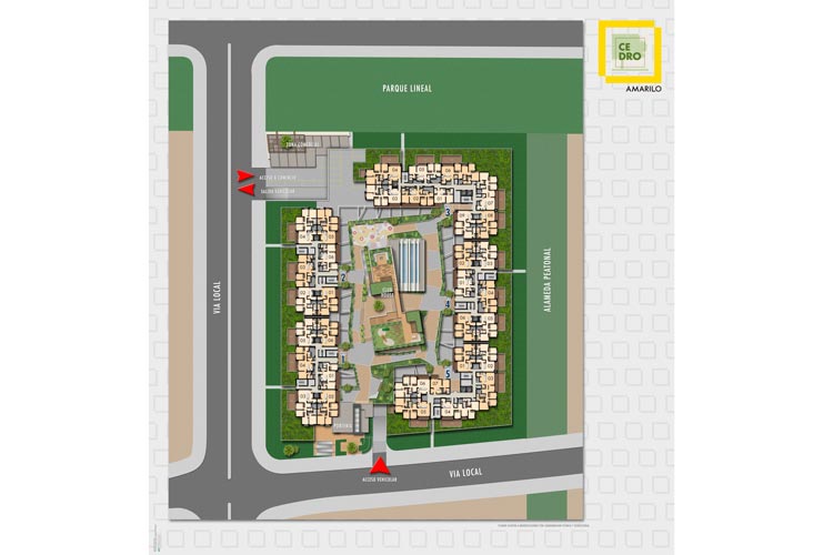 apartamentos en Bogotá Colombia amarilo cedro implantación