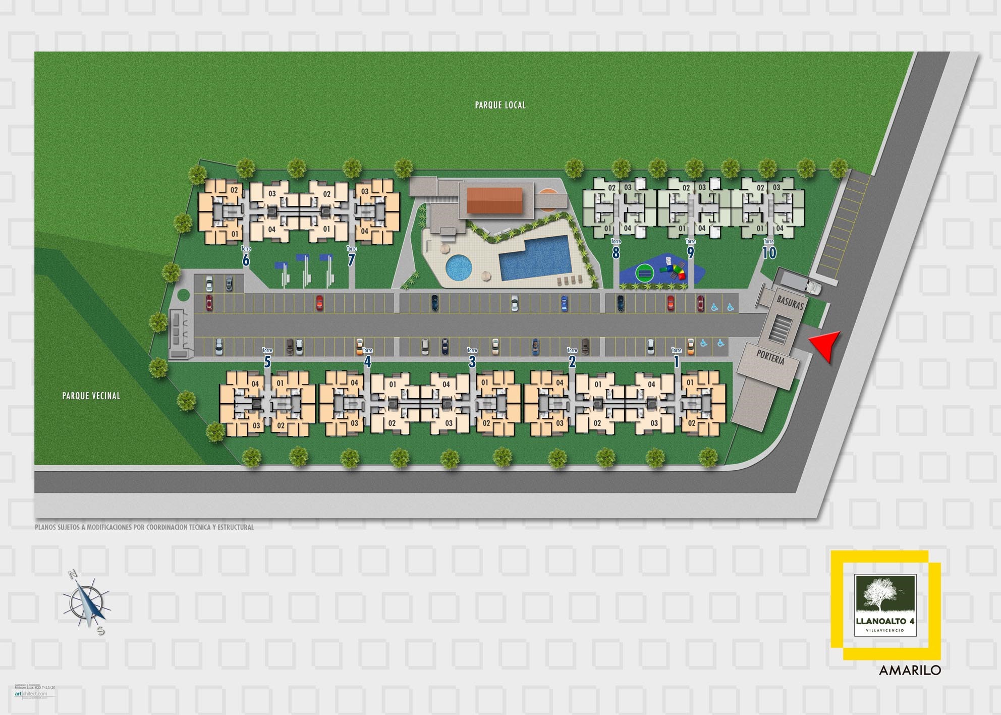 apartamentos Llano Alto 4 40m2 implantación