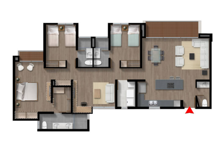 apartamentos en bogota nogal amarilo Tipo D2