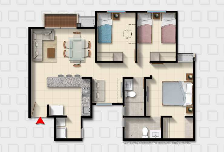 apartamentos en barranquilla amarilo flamingo 67 m2