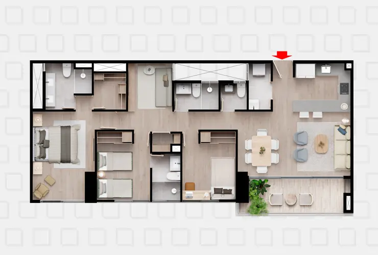 Salon de videojuegos, Zona de picnic, Apartamentos con gimnasio