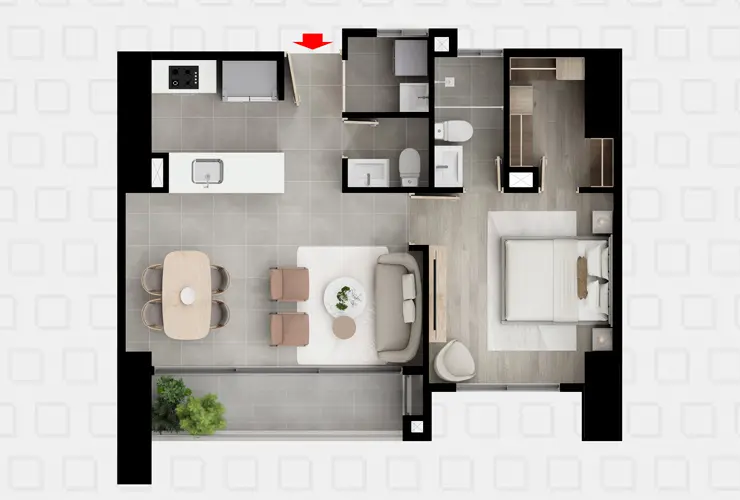 Apartamentos con terraza, Salón social y Cancha múltiple
