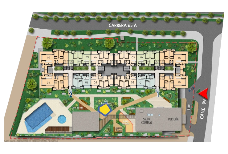 apartamentos Monterivera Implantación