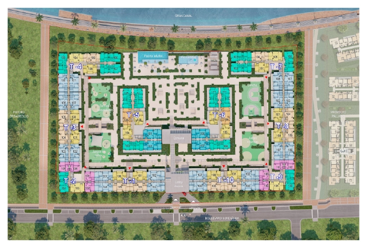 Plano Implantación del Proyecto San Marco Serena del Mar