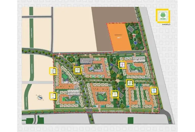 Plano de master plan del proyecto Laureles en Hacienda los Sauces de Amarilo