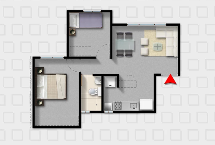 Plano Tipo 42m2 Apartamentos en Bogotá Almendro Plano Tipo 42m2