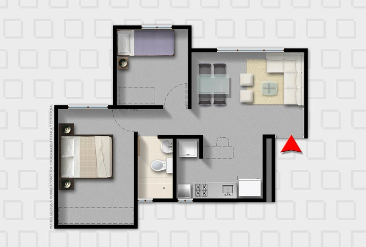 Plano Tipo C 42m2 Apartamentos en Bogotá Roble Plano Tipo C 42m2