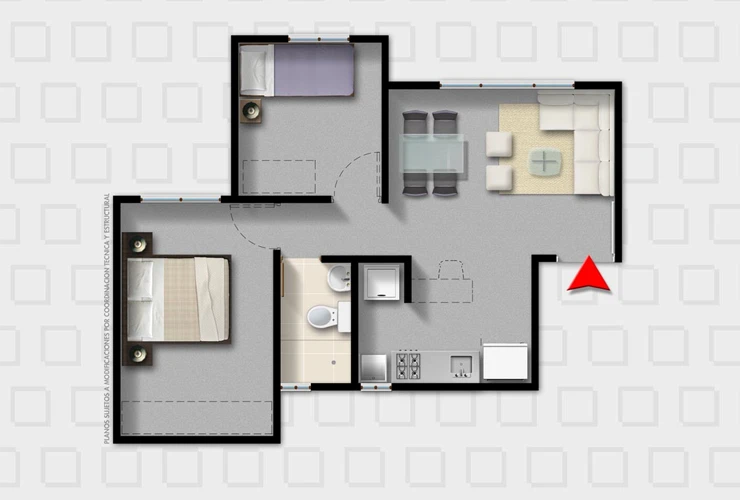 Plano Tipo C 42m2 Apartamentos en Bogotá Canelo Plano Tipo C 42m2