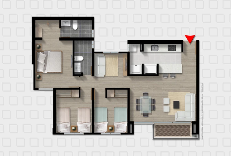 Apartamentos Orquidea El Otoño 83m2 Tipo B