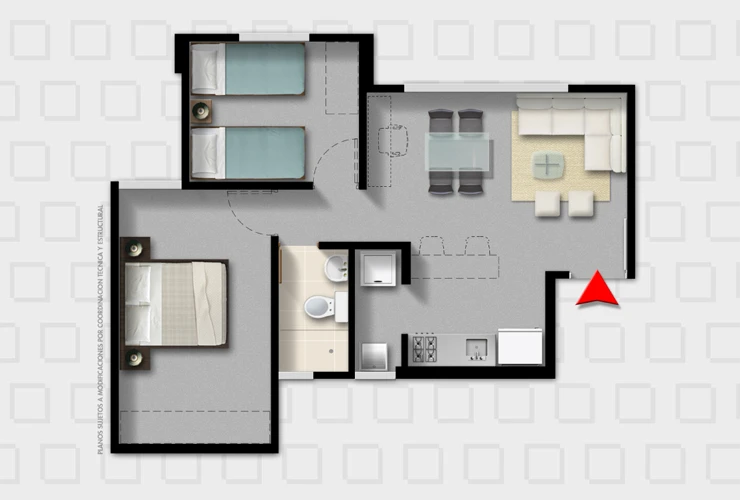 Apartamentos en Bogotá Alamo Plano Tipo A 45m2