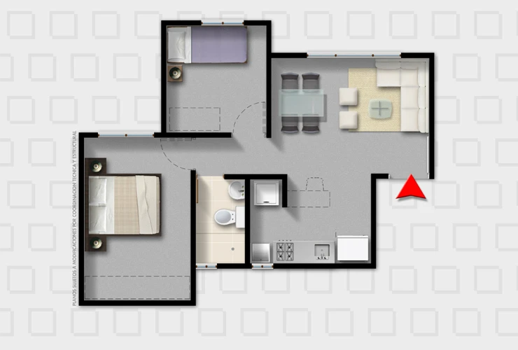 Apartamentos en Bogotá Alamo Plano Tipo C 42m2