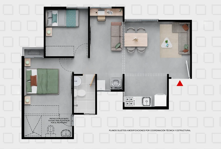 Apartamentos Lira Tipo D 51m2 Apartamentos Lira Tipo D 51m2