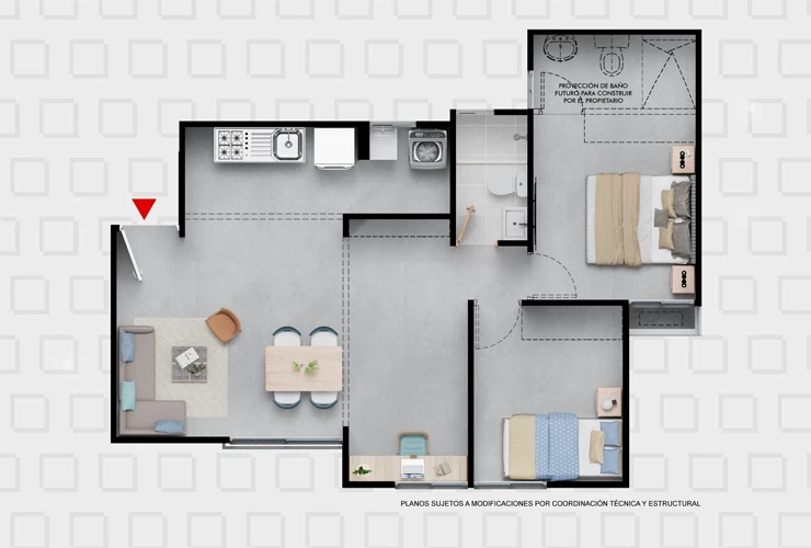 Apartamentos Lira Tipo A 57m2 Apartamentos Lira Tipo A 57m2