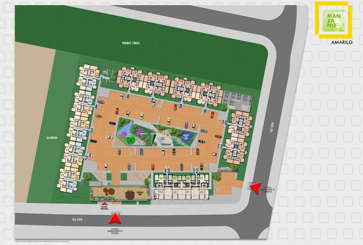 Plano de implantación del proyecto Manzano