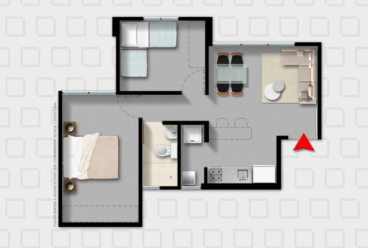 Apartamentos Manzano 44m2 Tipo A