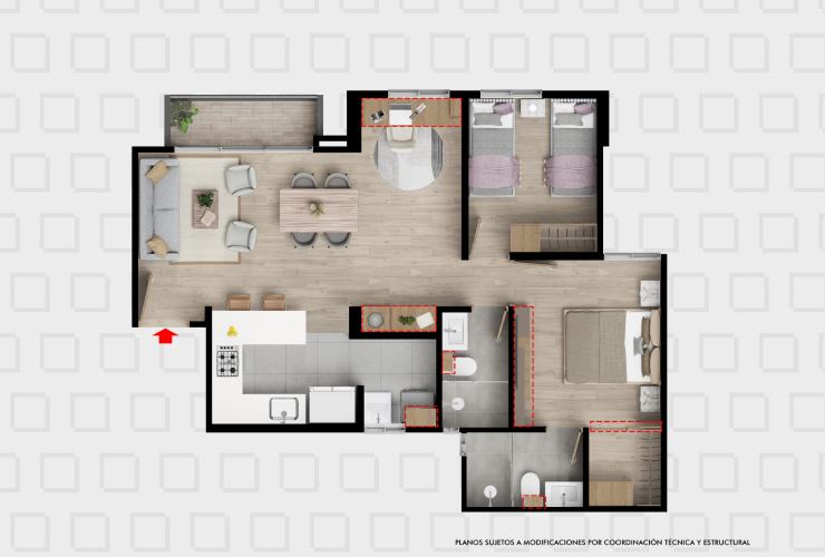 Apt 64m² Limonar Bogotá, Colombia