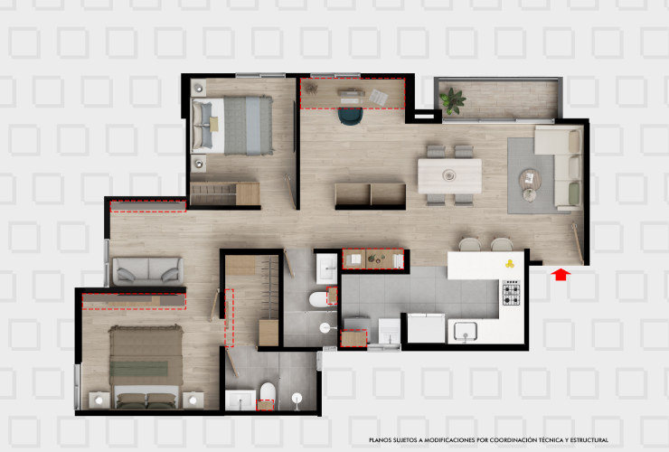 Apt 74m² Limonar Bogotá, Colombia