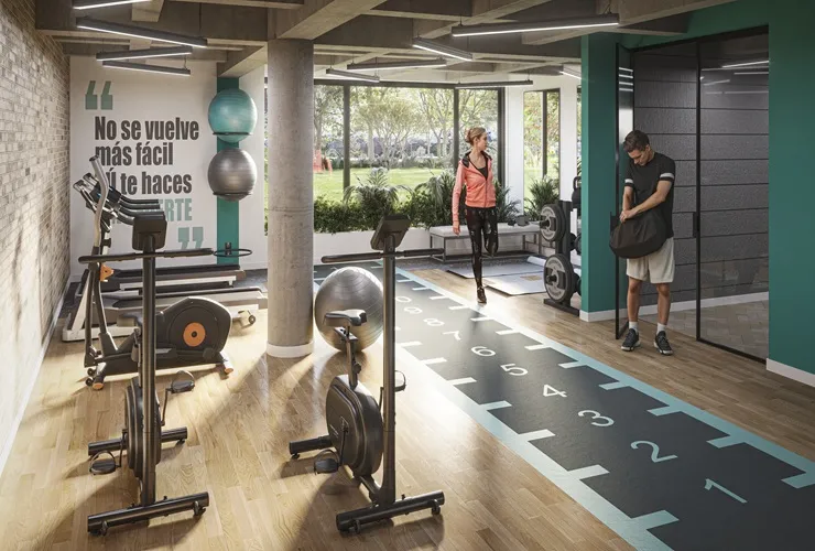 Gimnasio del proyecto El Puerto Gimnasio - El Puerto - La Felicidad Bogotá, Colombia