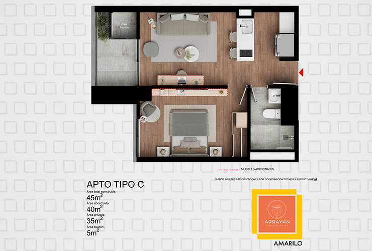 Apto 45m