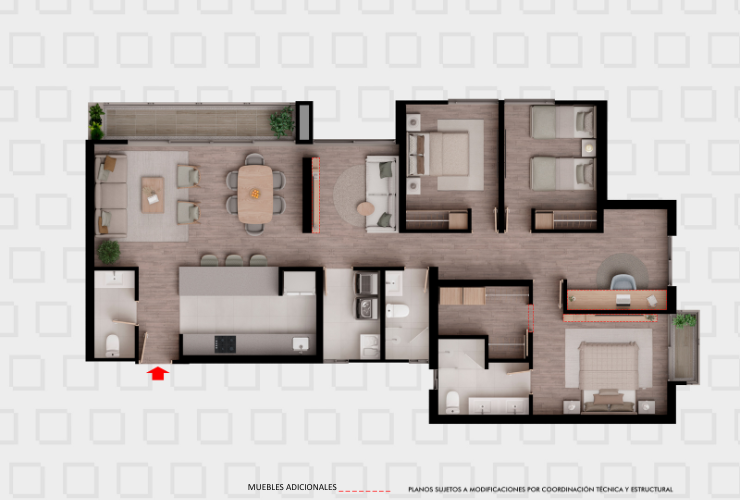 Plano 132m² Navarra Bogotá, Colombia