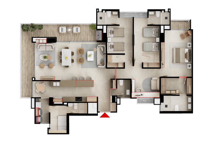 Apt 206m²