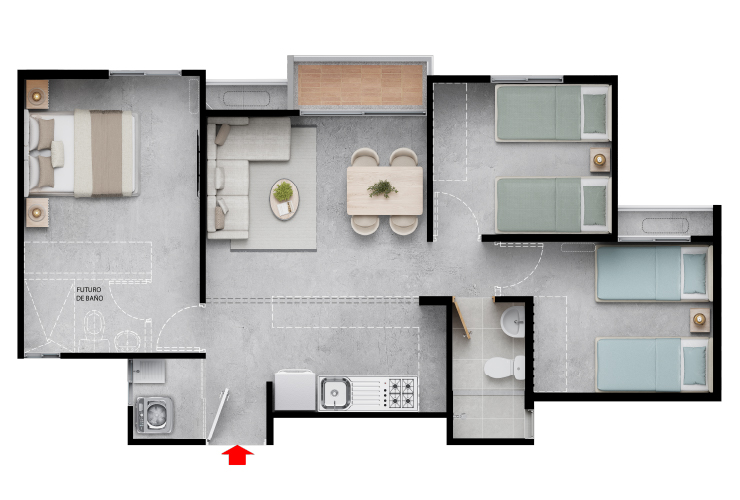 Apt 58m²