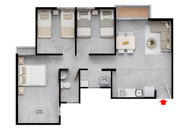 Apt 60m²