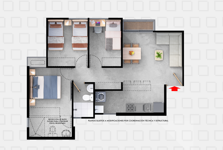 Apt 56m² Tradicional