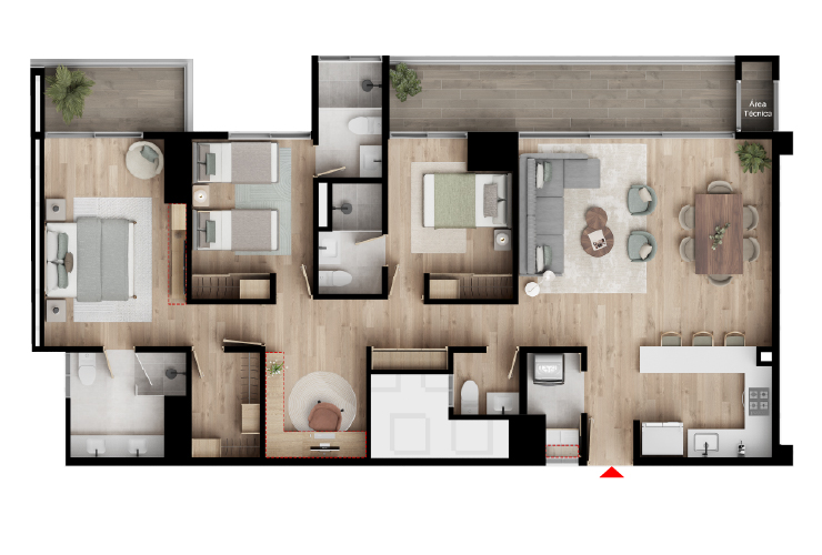Apt 129m²