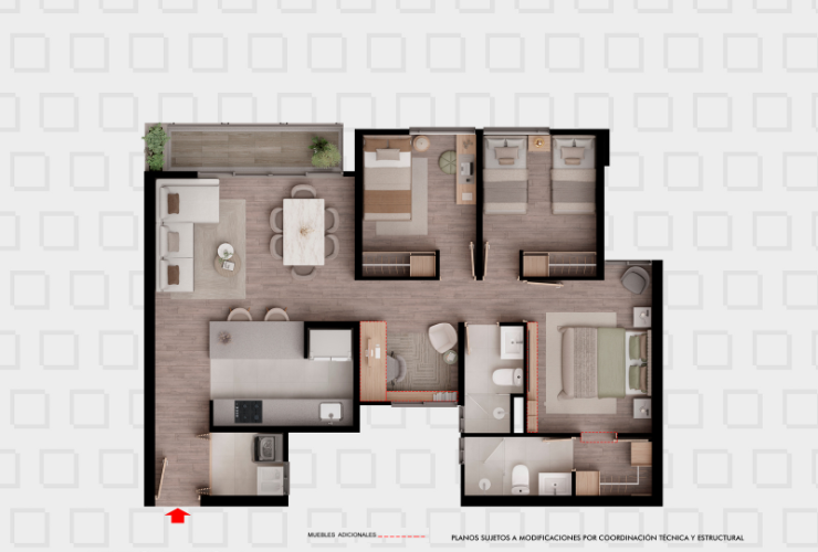 Plano 83m² Navarra Bogotá, Colombia