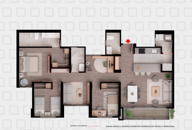 Plano 105m² Navarra Bogotá, Colombia