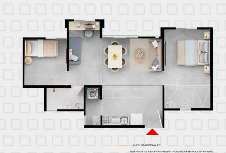 Plano 50 m2 Split Altos de la Sabana Cajicá, Colombia