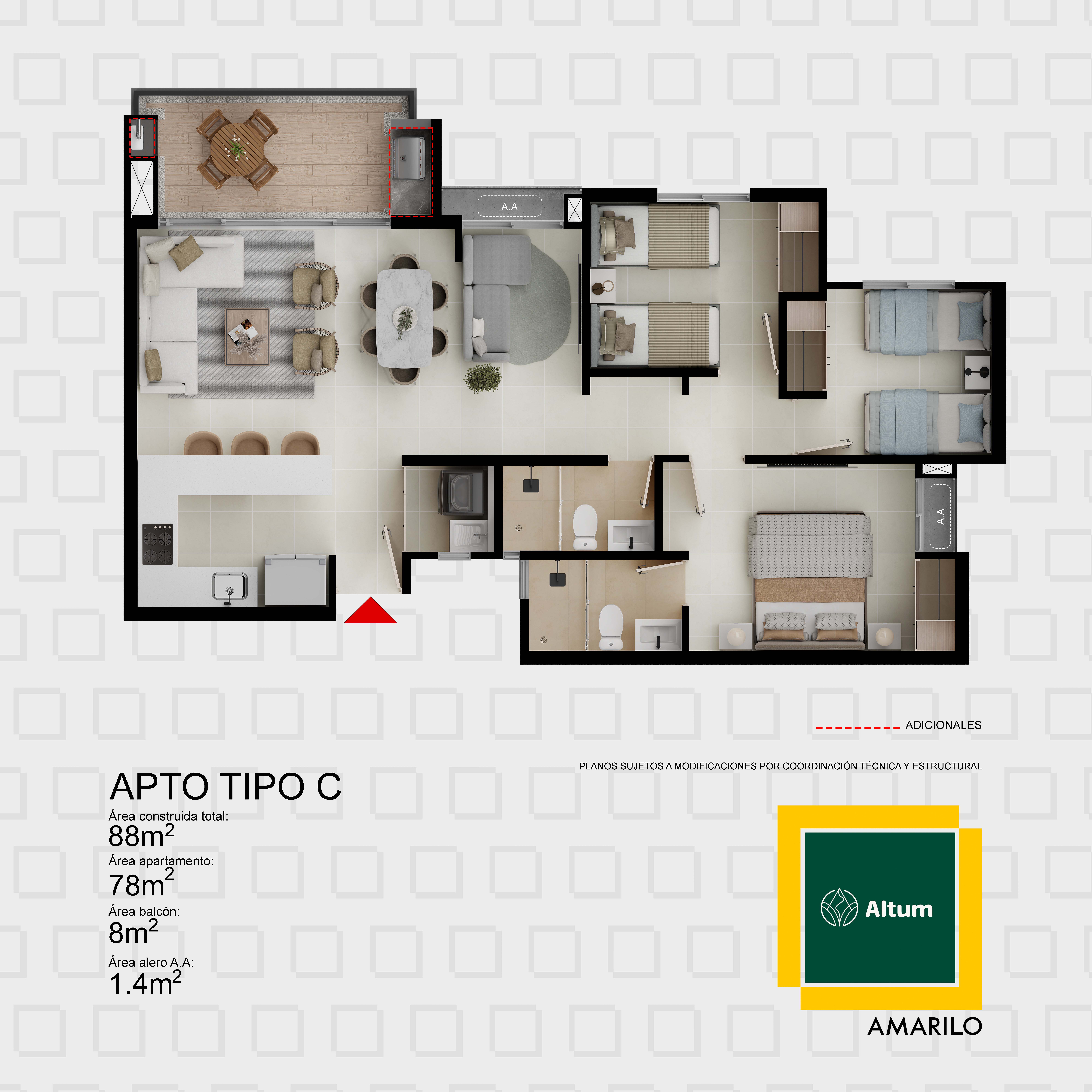 Apt 88m²