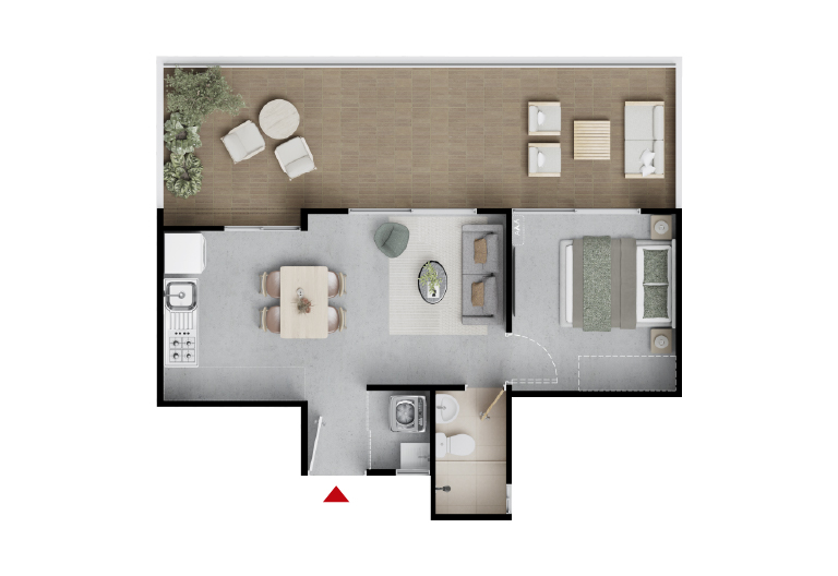 Apto 57m²