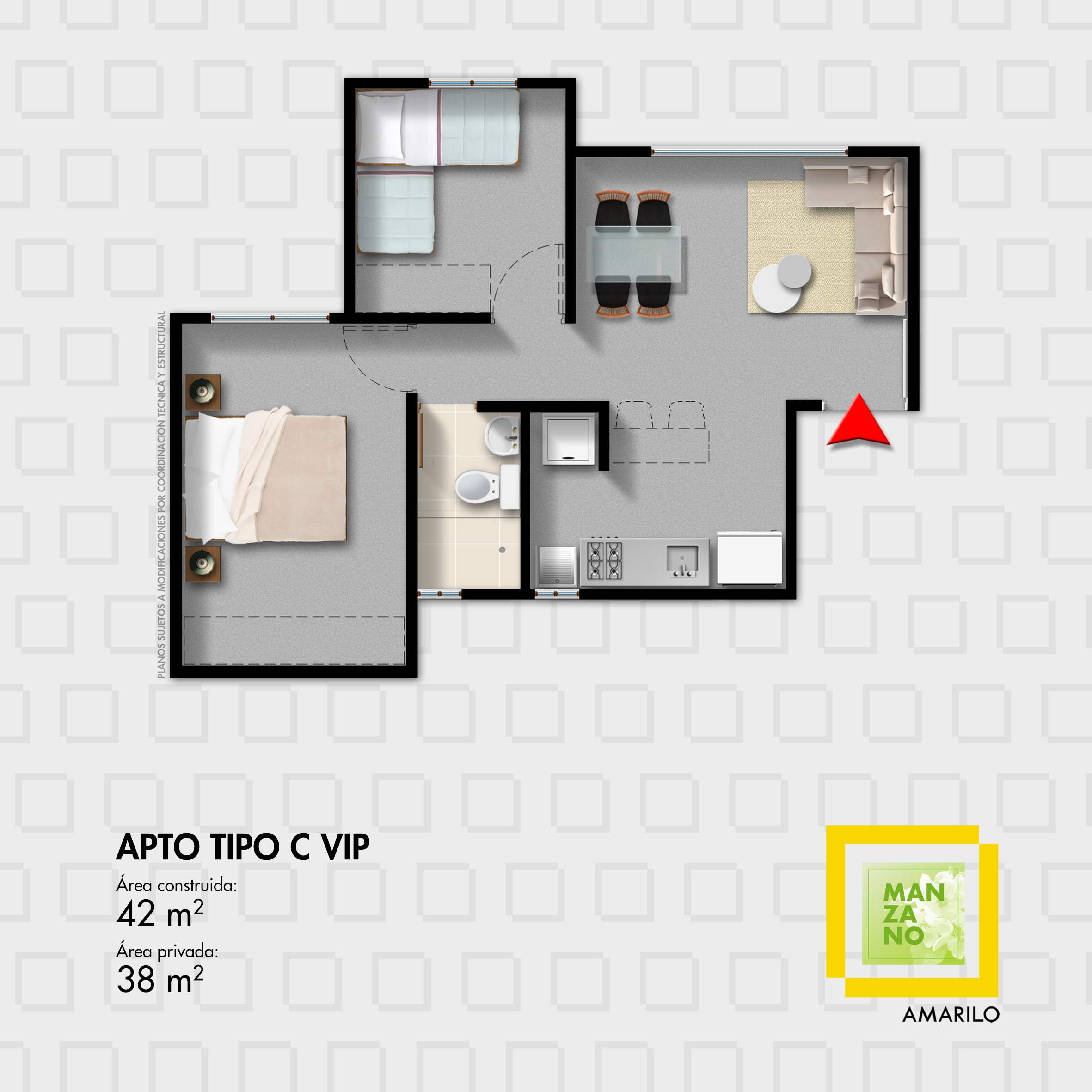 Apto 42m2 VIP