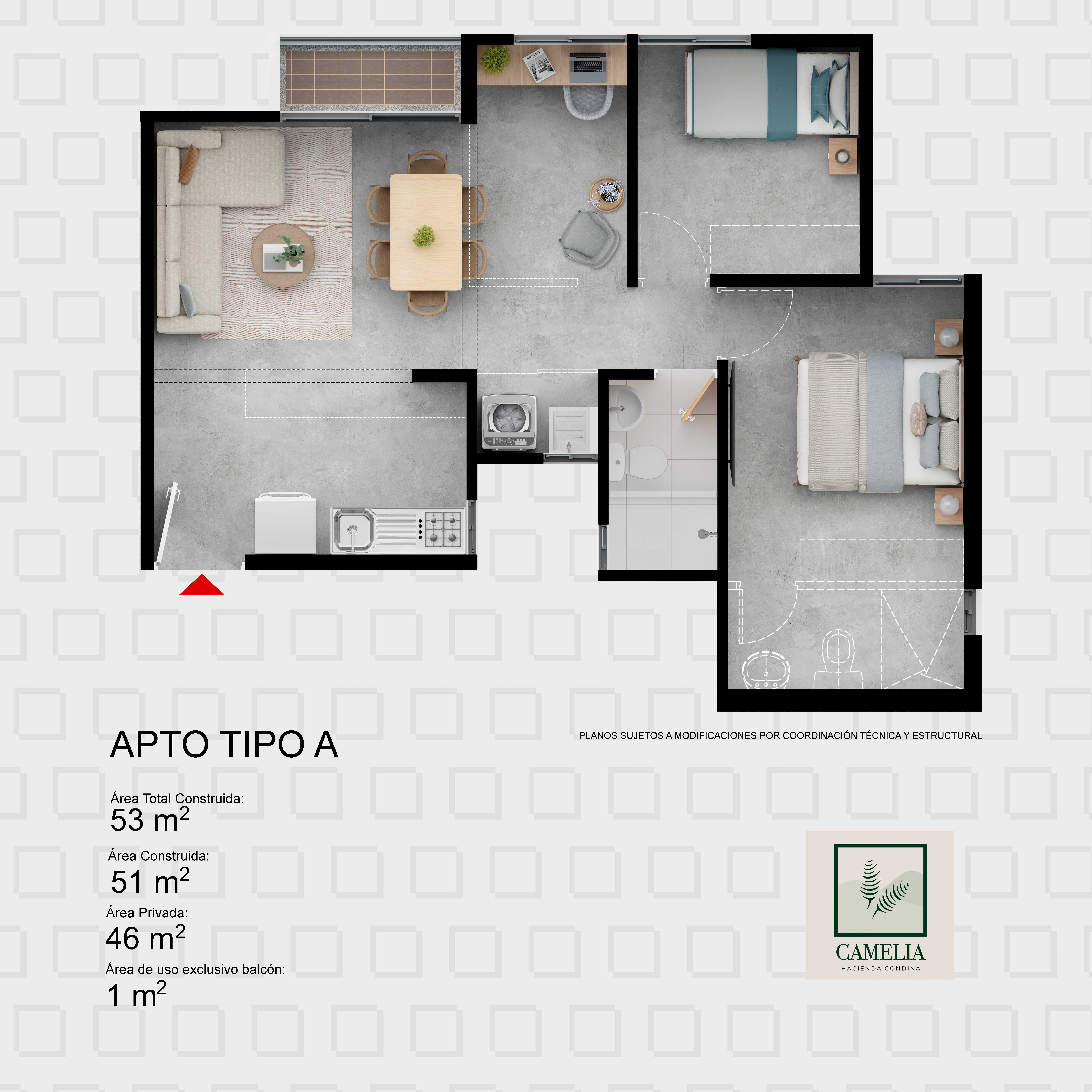 Apt 53m²