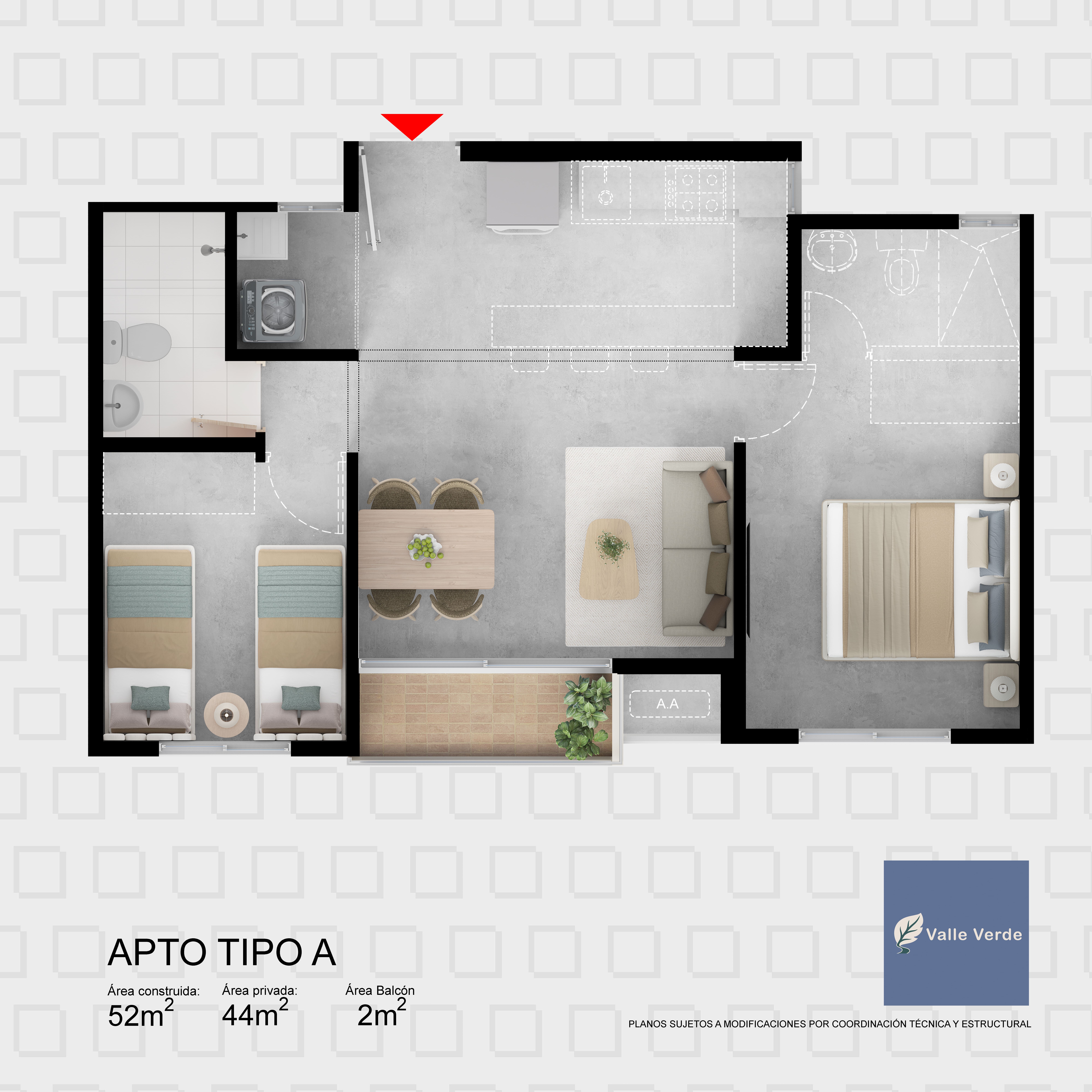 Apto 52m²
